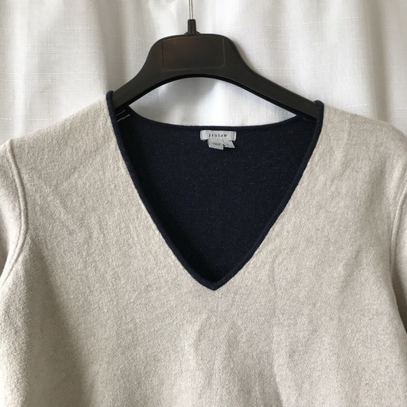 Jigsaw Cashmere Sweater Size Small Light Gray - Picture 2 of 13